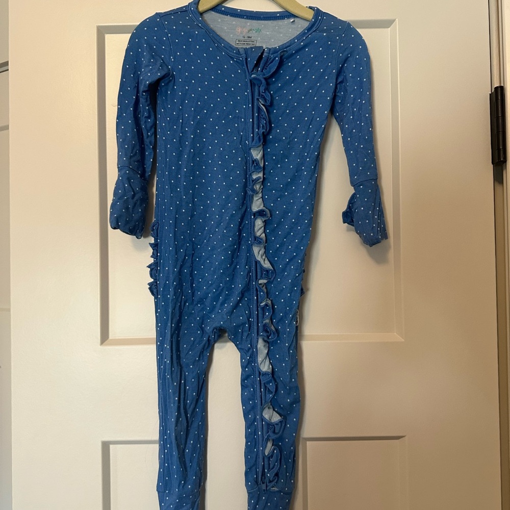 Gigi and Max Blue Polka Dot Zippy